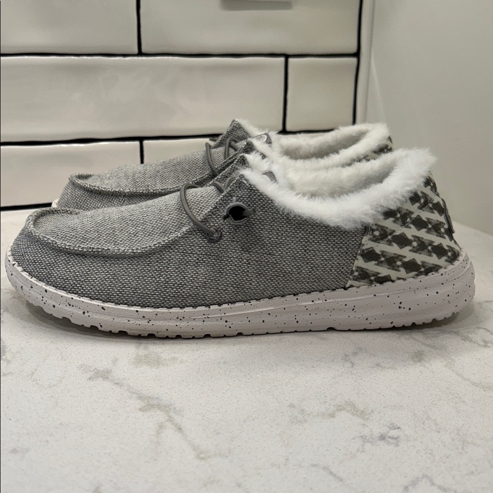 Hey Dude Wendy Funk Wool Light Grey Slip On Shoe Women's Size 9 - Picture 14 of 16